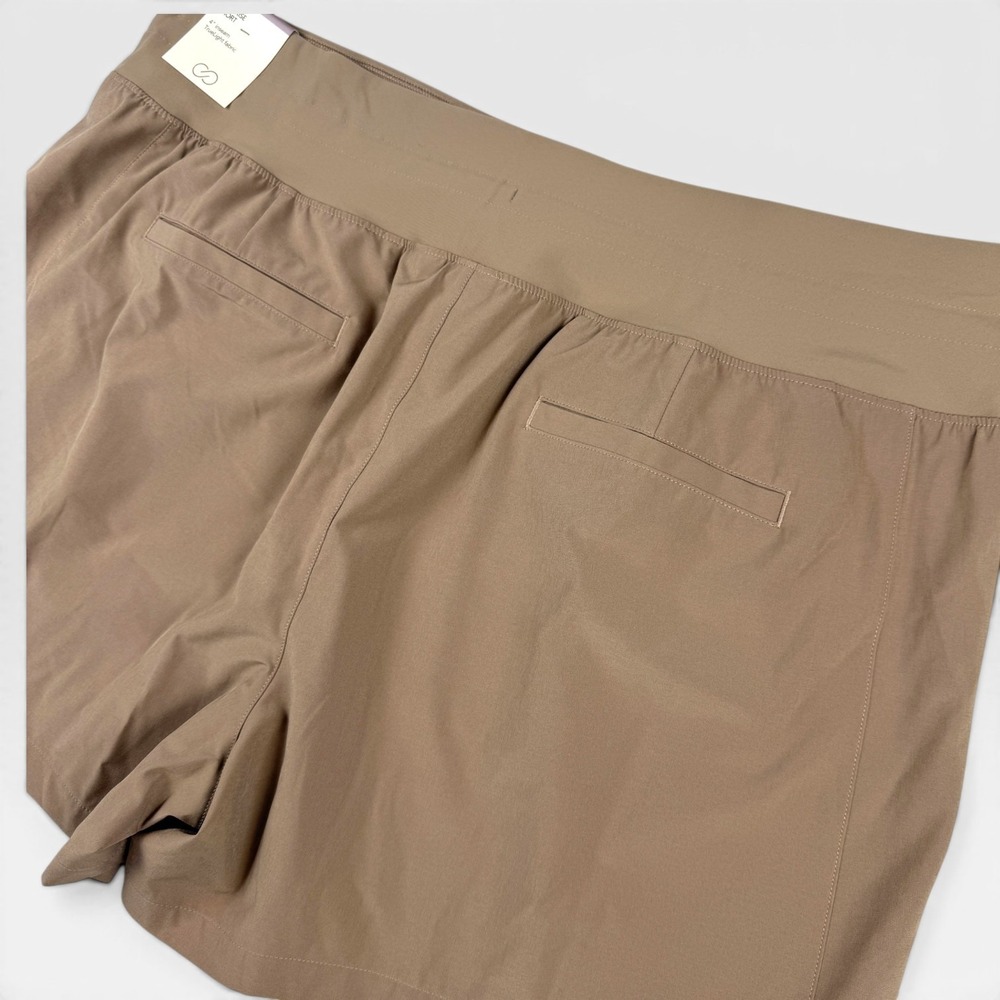 CALIA Effortless TrueLight 4" Shorts Womens XXL Sueded Brown Activewear - Picture 4 of 11